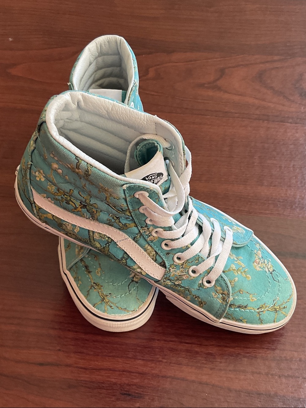 Vans Women's High-Top Sneakers in Aqua with Floral Print